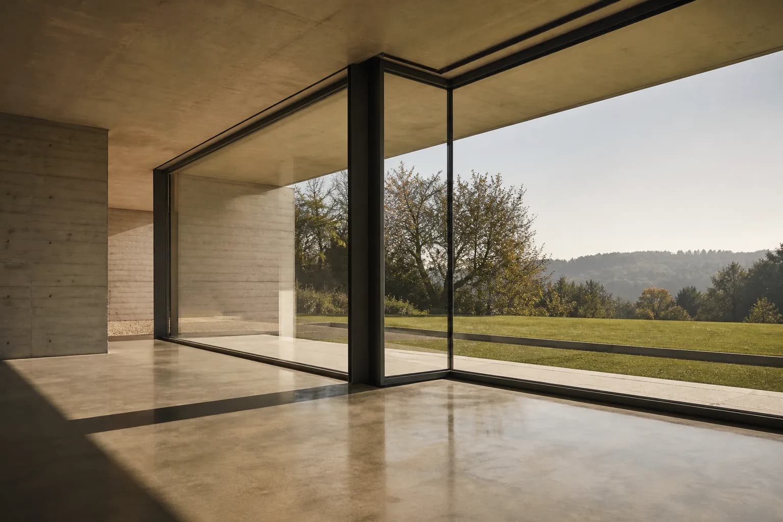 Detailansicht moderner Fensterrahmen im Tageslicht